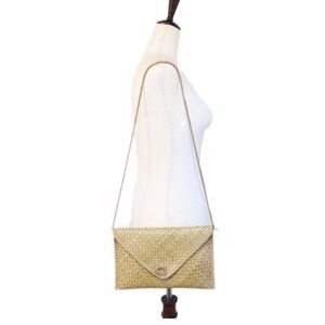 VINTAGE Liz Clairborne Woven Straw Envelope‎ Shoulder Bag Purse Tan Beige Summer